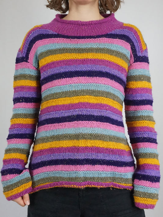 Pink Striped Jumper - S/M