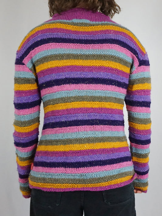 Pink Striped Jumper - S/M