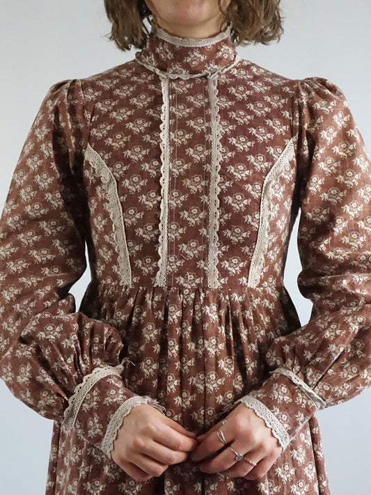 Laura Ashley Brown Floral Dress - M