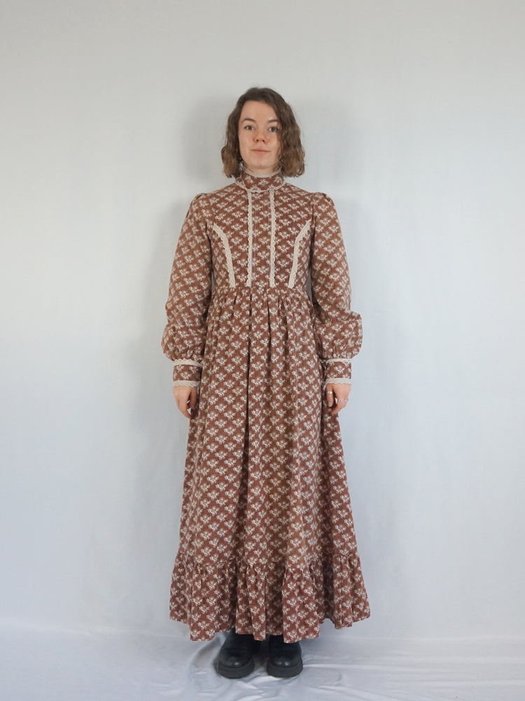 Laura Ashley Brown Floral Dress - M