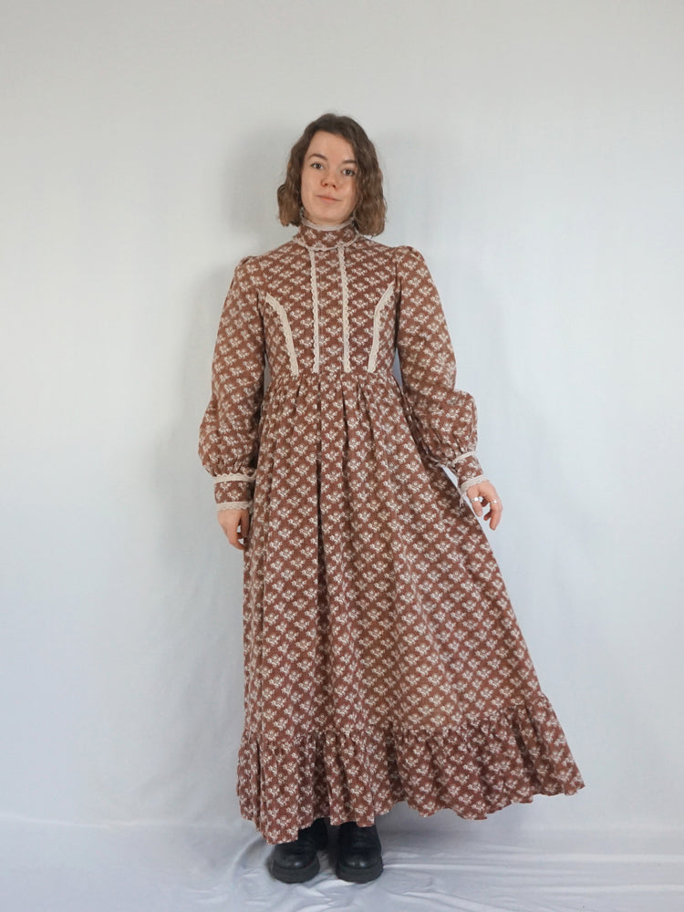 Laura Ashley Brown Floral Dress - M