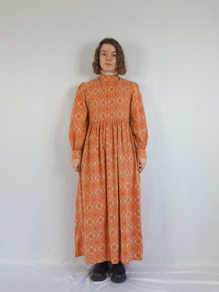 Laura Ashley Rare Orange Maxi Dress - L