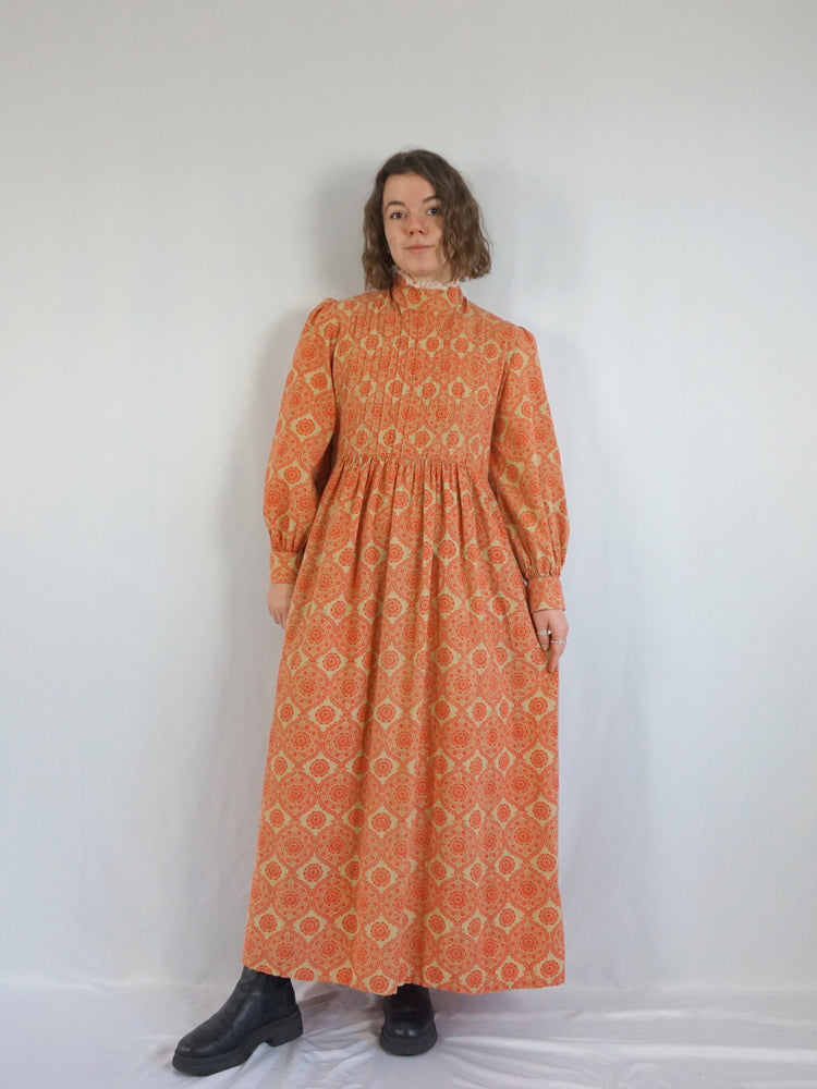 Laura Ashley Rare Orange Maxi Dress - L