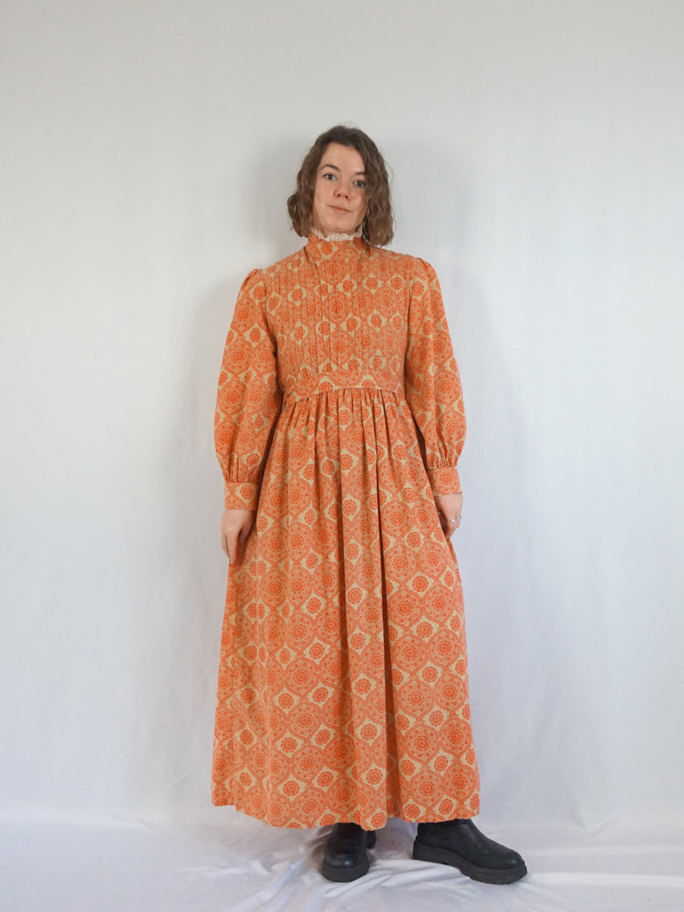Laura Ashley Rare Orange Maxi Dress - L