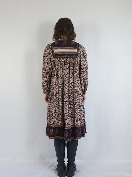 Indian Cotton Smock Dress - XS