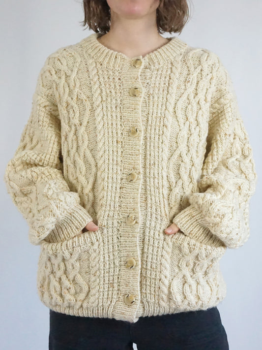 Speckled Aran Cardigan - XL