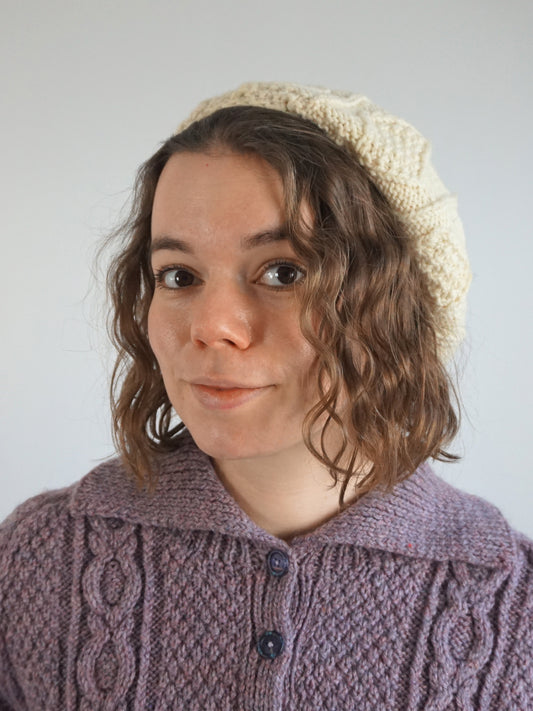 Floral Wool Beret - One Size