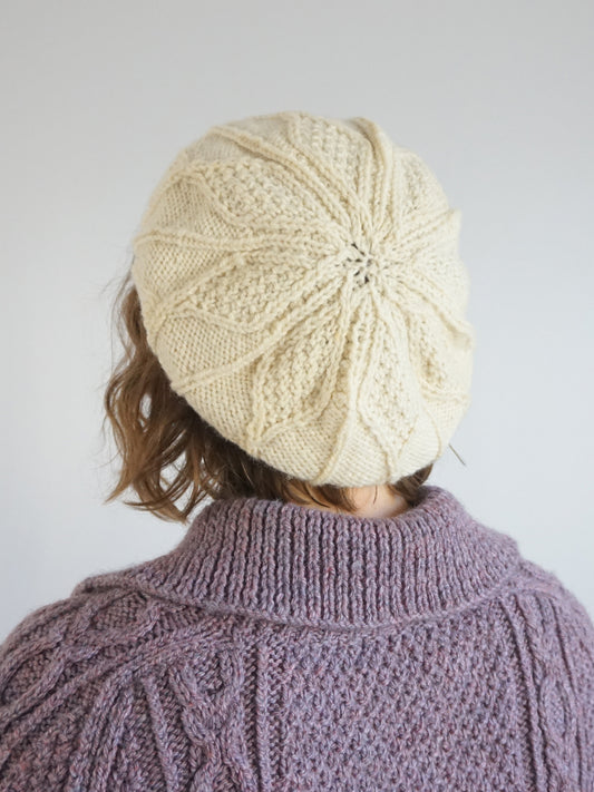 Floral Wool Beret - One Size