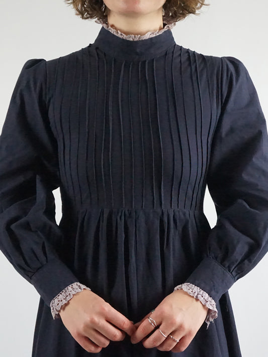 Laura Ashley Black Prairie Dress - S