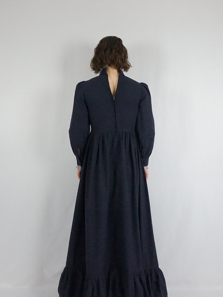 Laura Ashley Black Prairie Dress - S