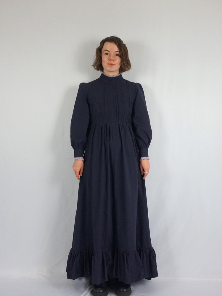 Laura Ashley Black Prairie Dress - S