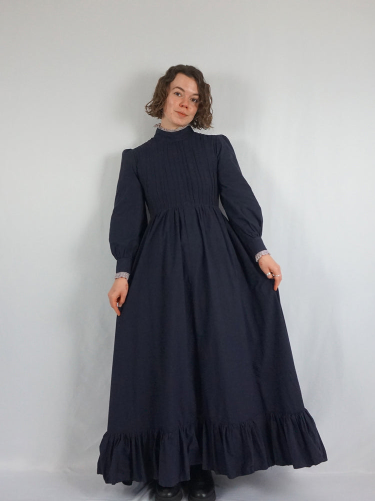 Laura Ashley Black Prairie Dress - S