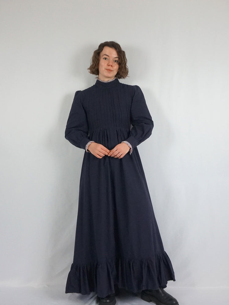 Laura Ashley Black Prairie Dress - S