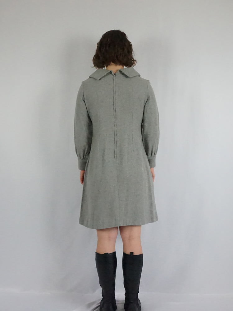 Grey Bow Mini Dress - M