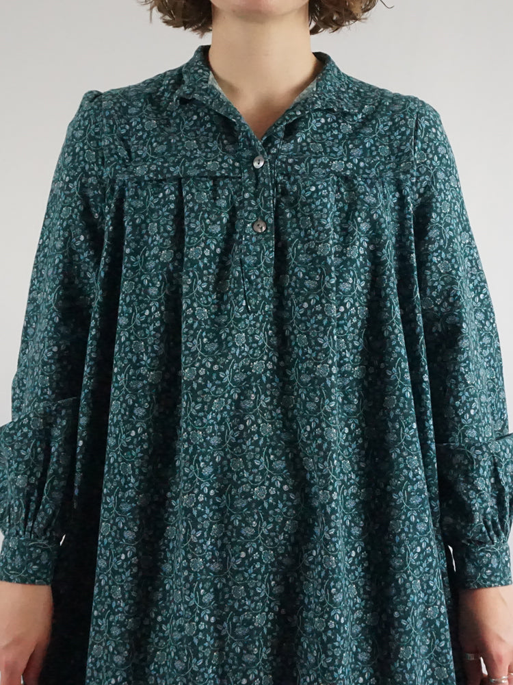 Laura Ashley Teal Smock Dress - M