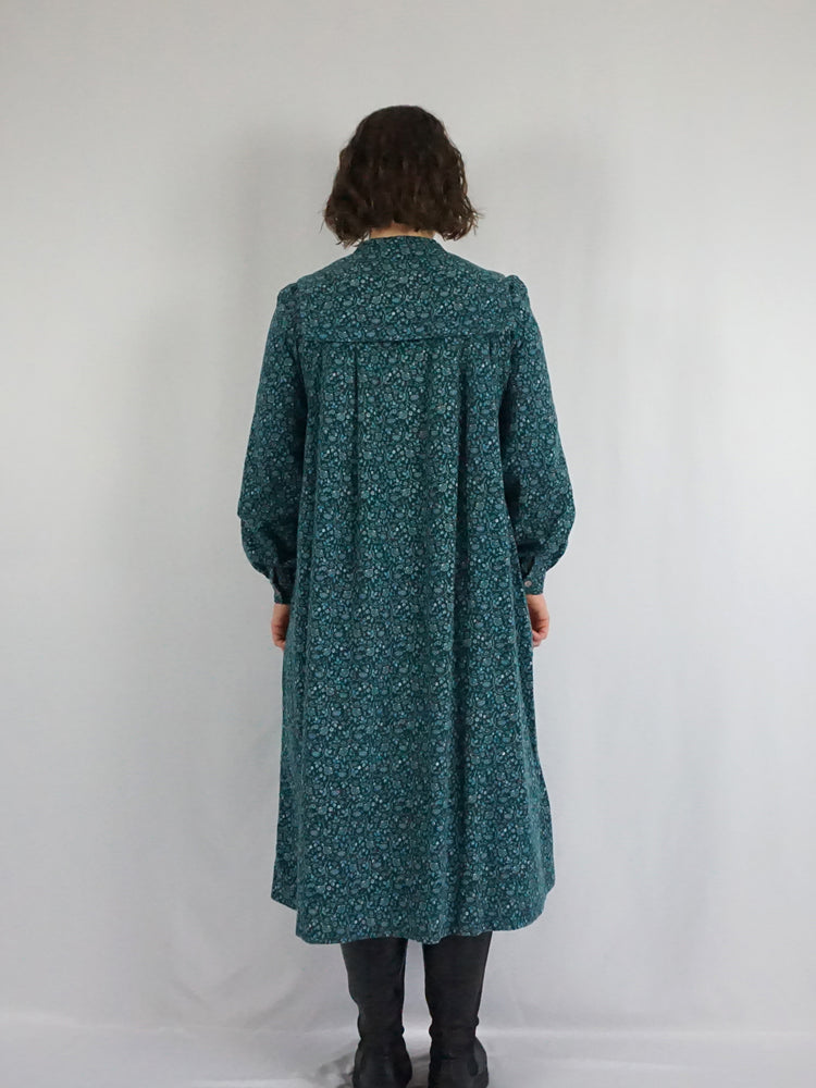 Laura Ashley Teal Smock Dress - M