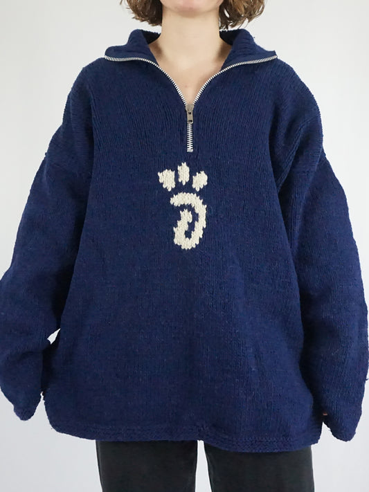 Pachamama Footprint 1/4 Zip Jumper - XXL