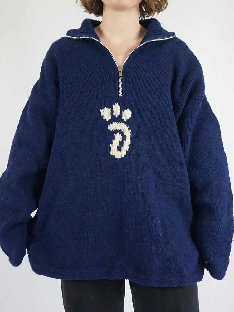 Pachamama Footprint 1/4 Zip Jumper - XXL