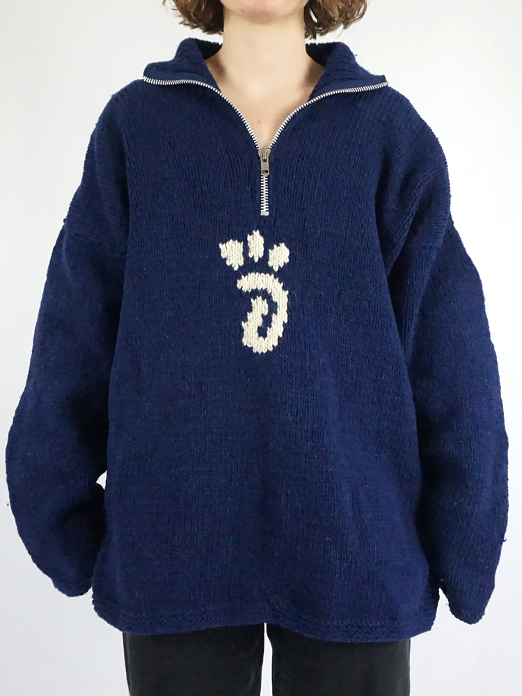 Pachamama Footprint 1/4 Zip Jumper - XXL