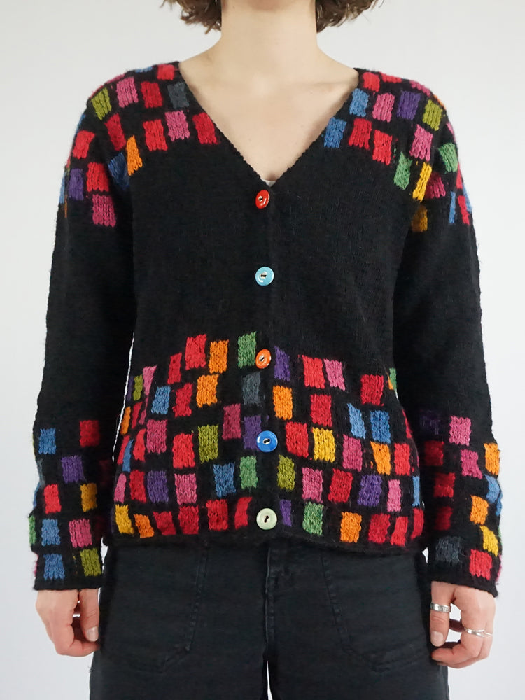 Amano Square Patterned Cardigan - M