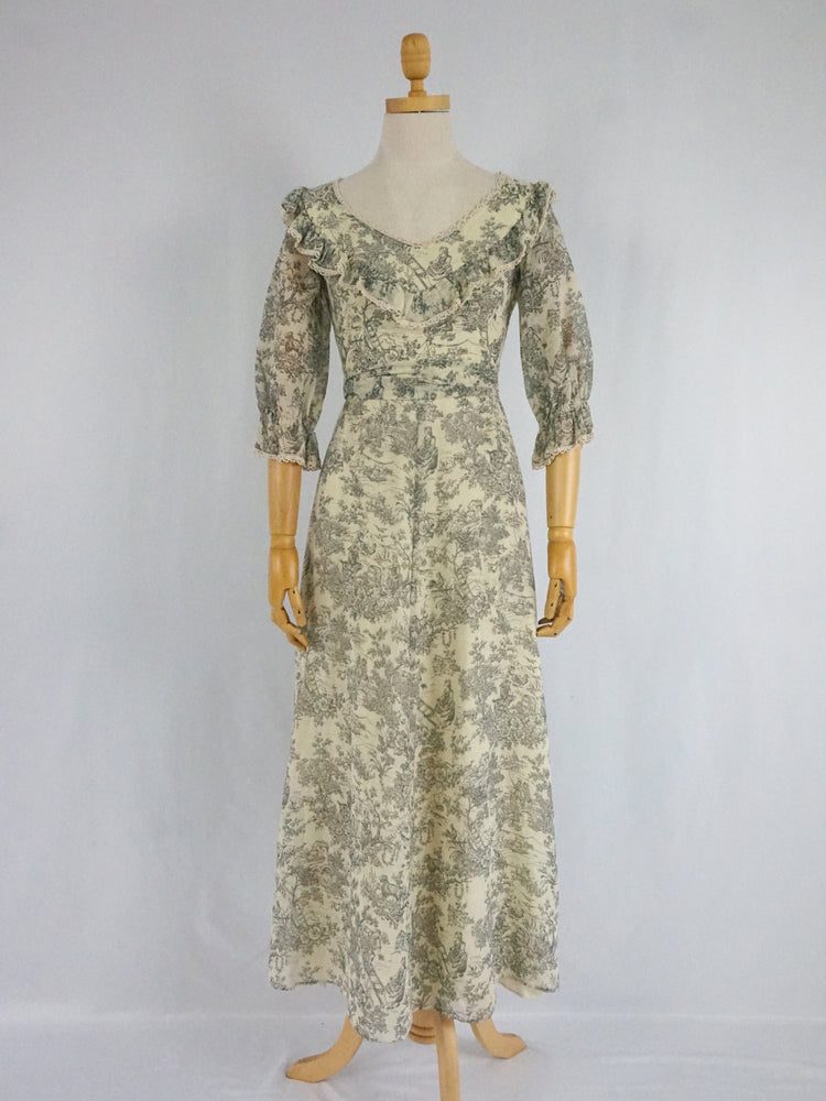 Toile de Jouy Maxi Dress - XS