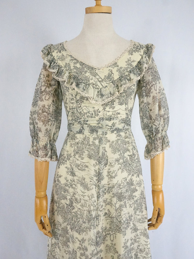Toile de Jouy Maxi Dress - XS