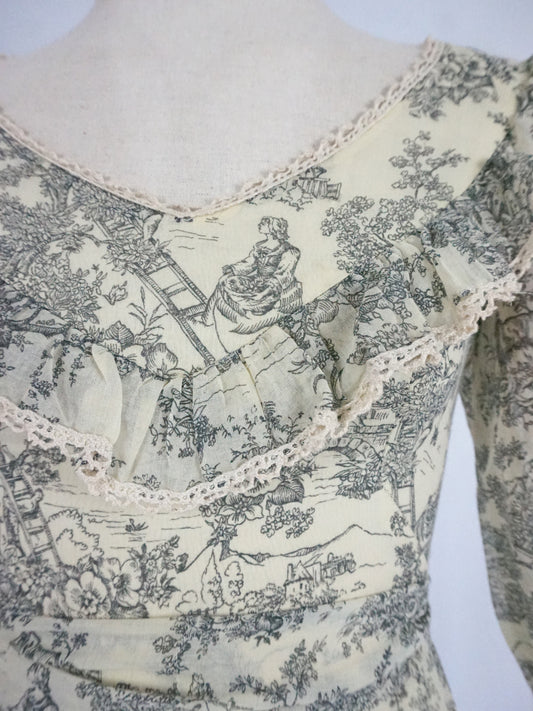 Toile de Jouy Maxi Dress - XS