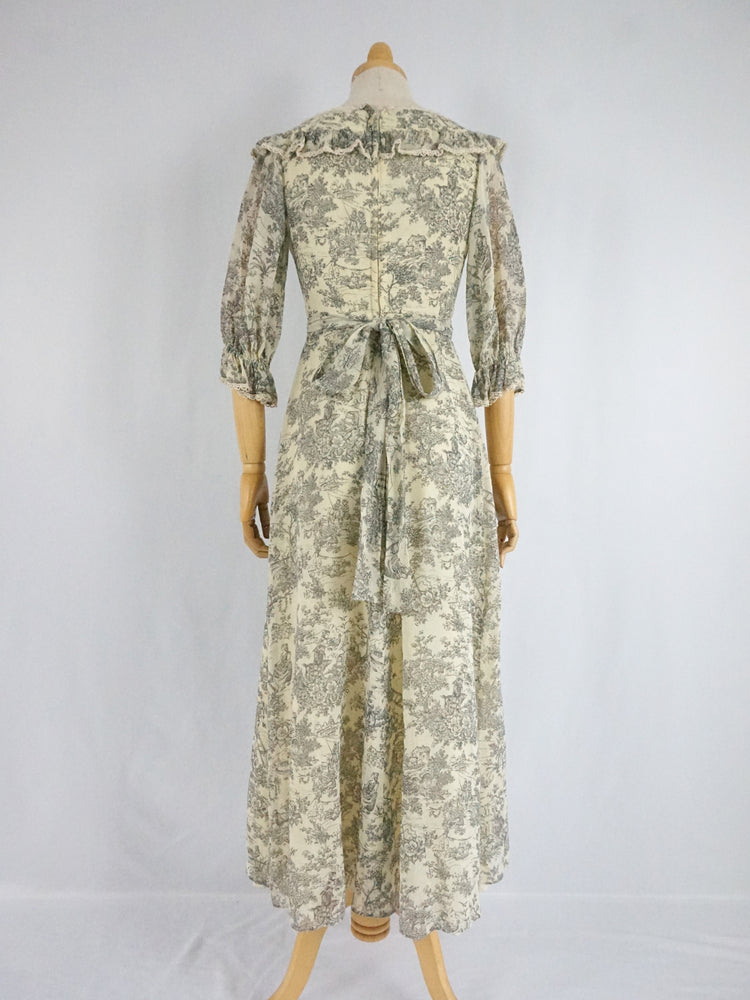 Toile de Jouy Maxi Dress - XS