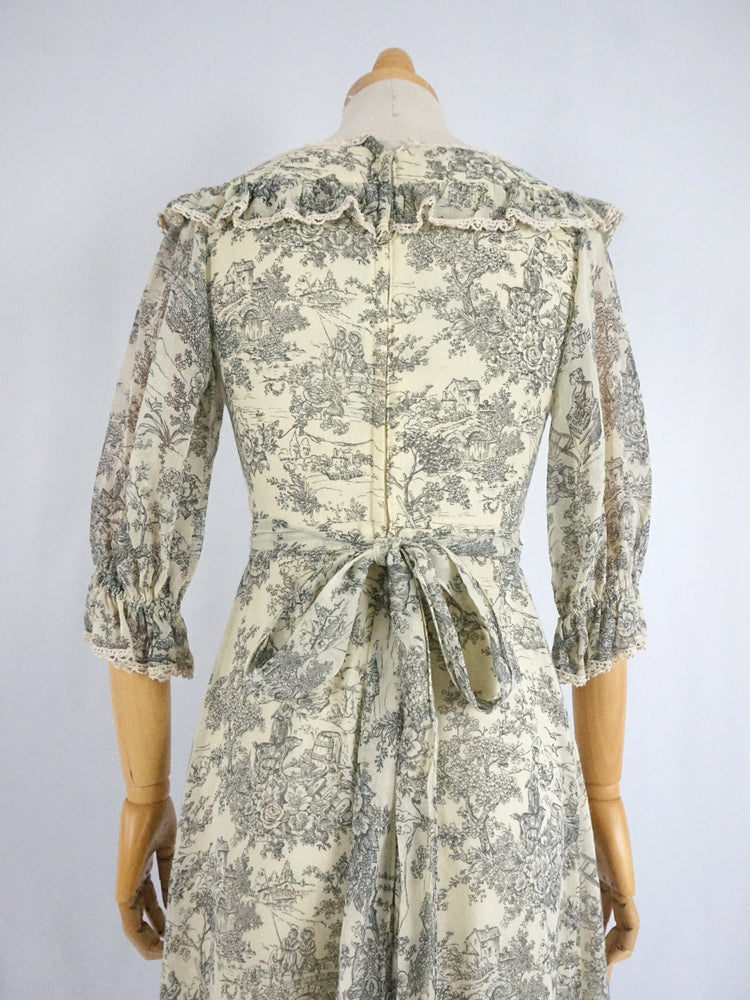 Toile de Jouy Maxi Dress - XS