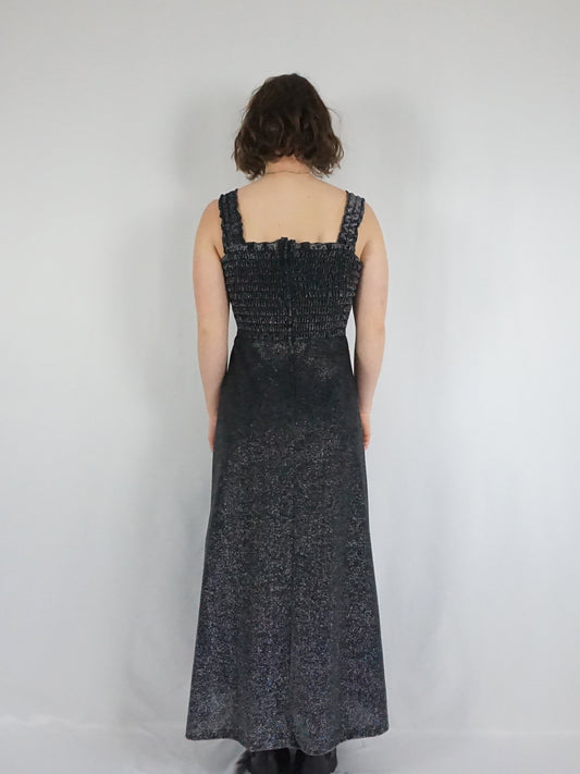 Shirred Lurex Maxi Dress - S