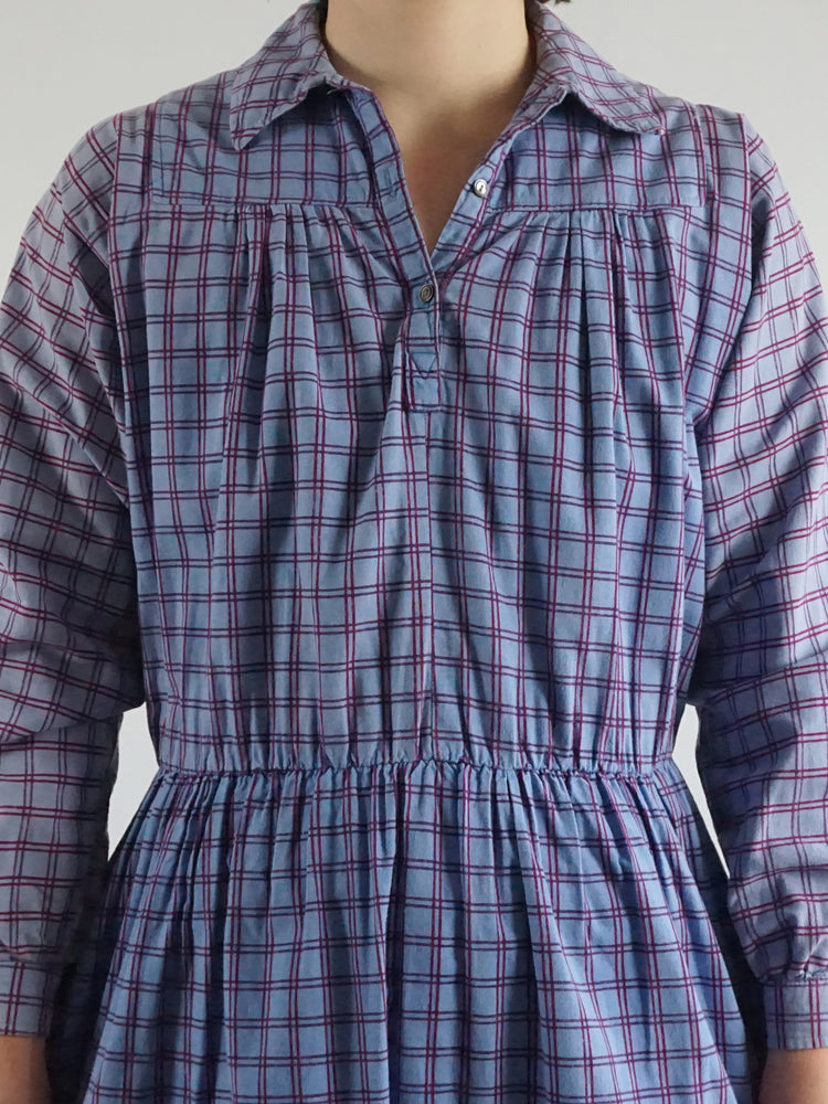 Laura Ashley Grid Checkered Dress - L