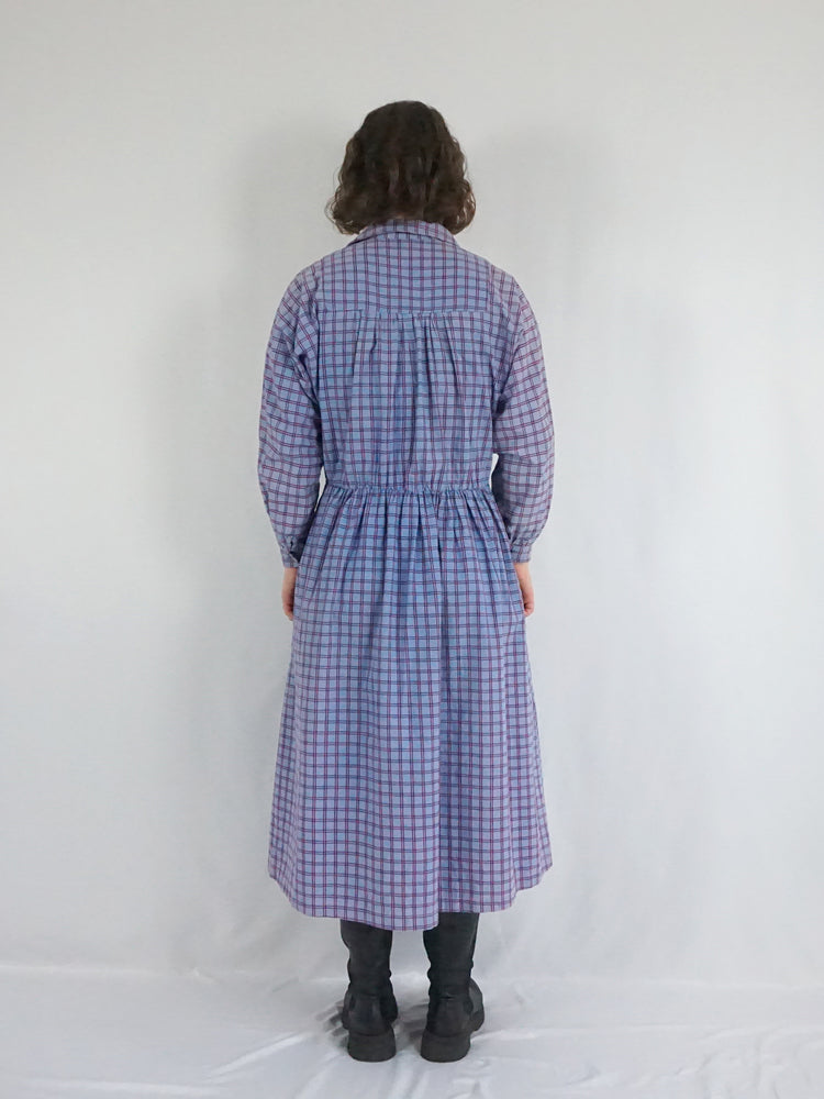 Laura Ashley Grid Checkered Dress - L