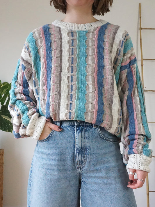 Pastel Striped Cotton Jumper - XL