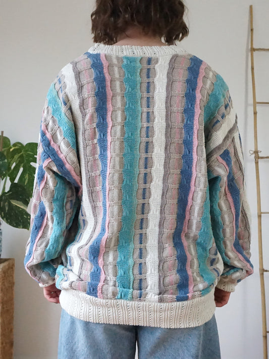 Pastel Striped Cotton Jumper - XL