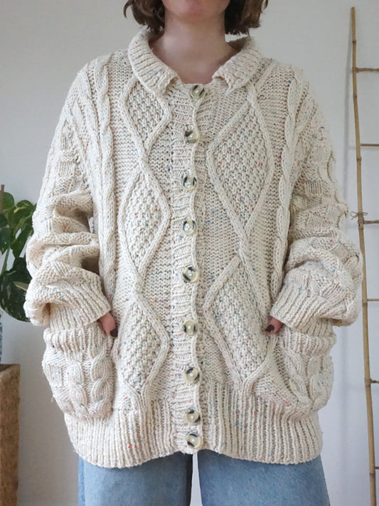 Aran Speckled Cardigan - XL