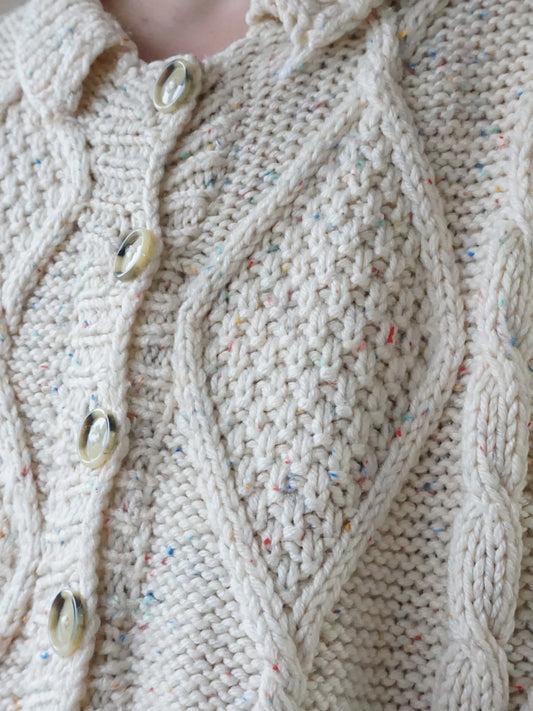 Aran Speckled Cardigan - XL