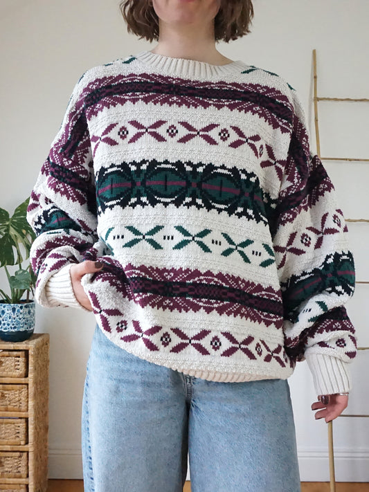 Funky Patterned Cotton Jumper - XL