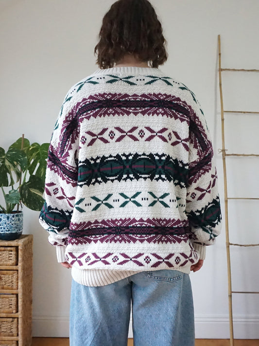 Funky Patterned Cotton Jumper - XL