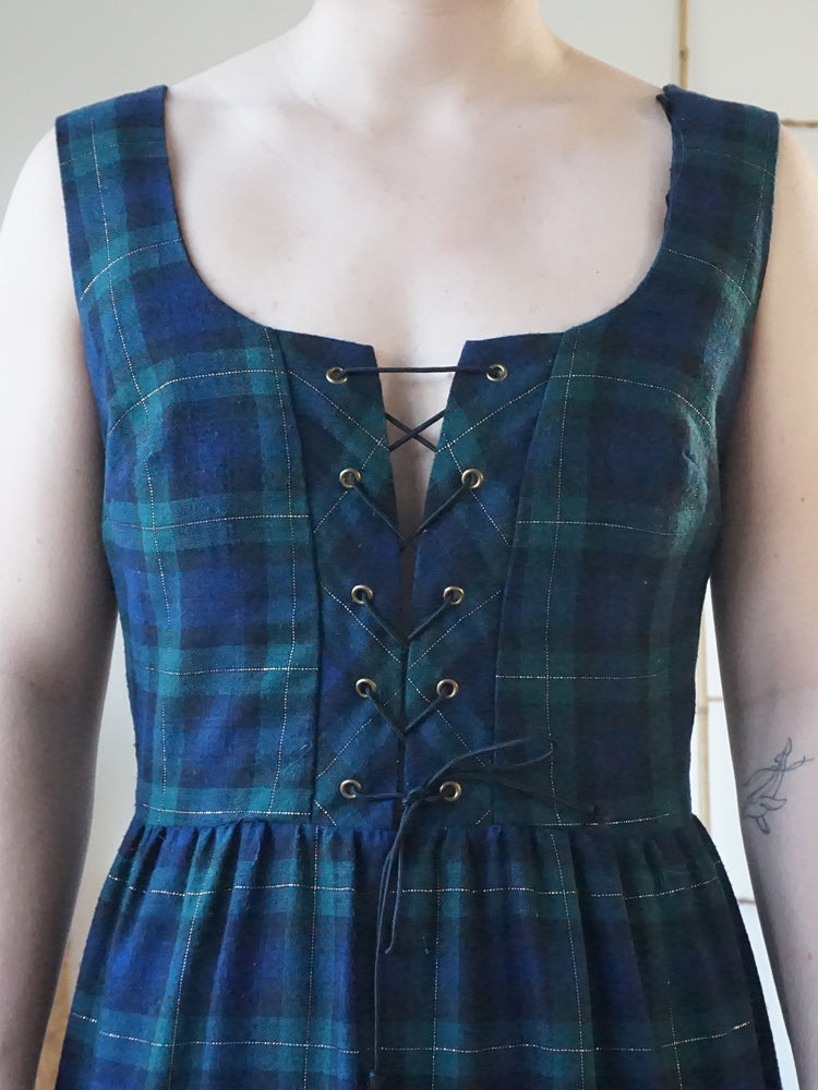 Samuel Sherman Tartan Corset Dress - M