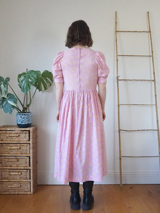 Laura Ashley Pink Square Neck Dress - M