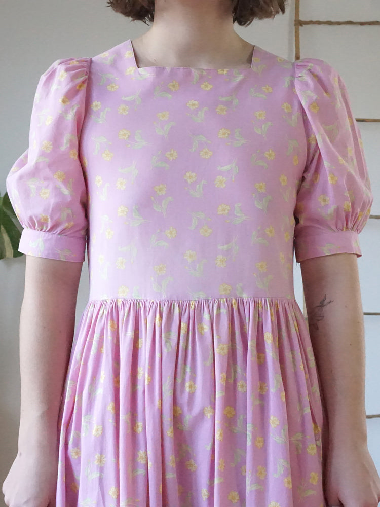 Laura Ashley Pink Square Neck Dress - M