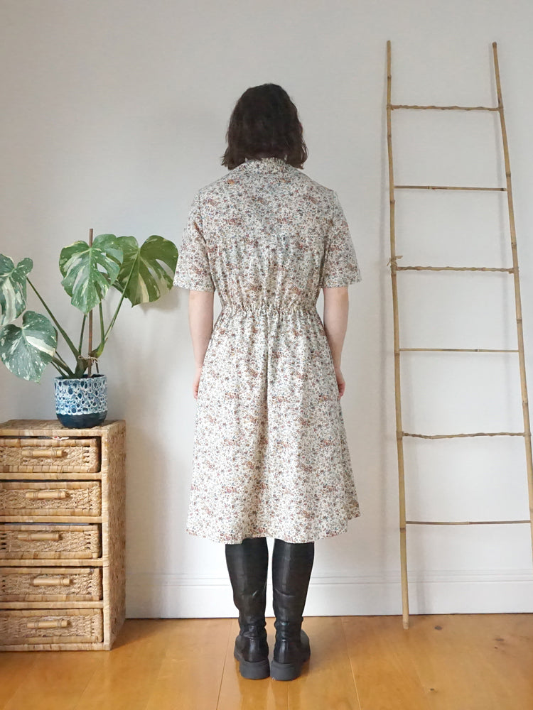 White Ditsy Floral Cotton Dress - M