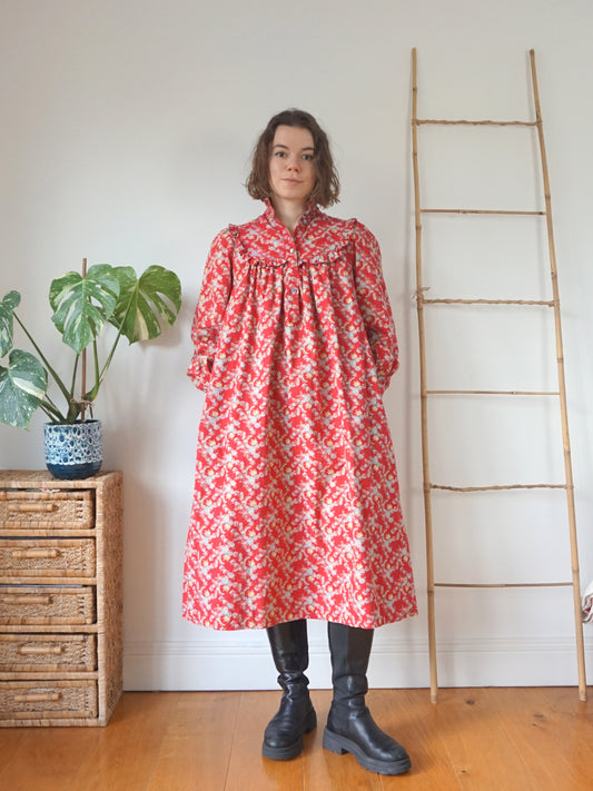 Laura Ashley Red Smock Dress - S