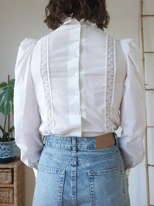Laura Ashley Lace Shirt - S