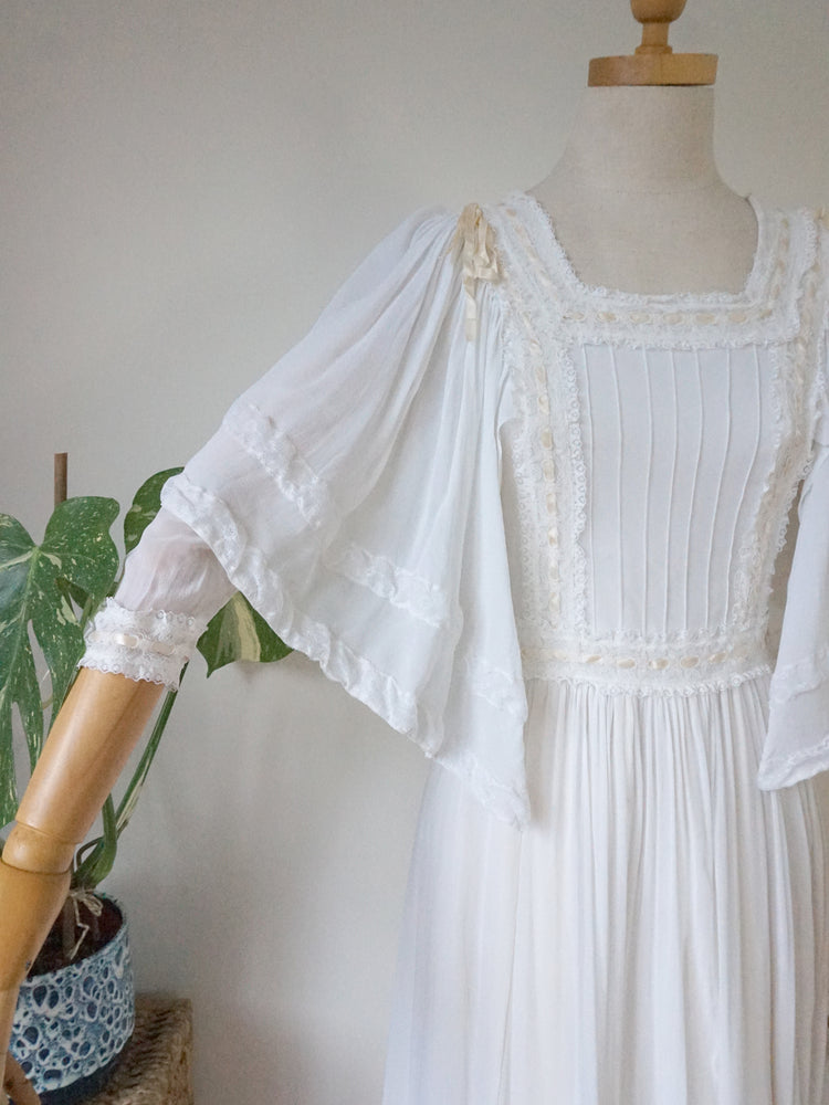 Kimono Sleeve Crepe Dress - XS