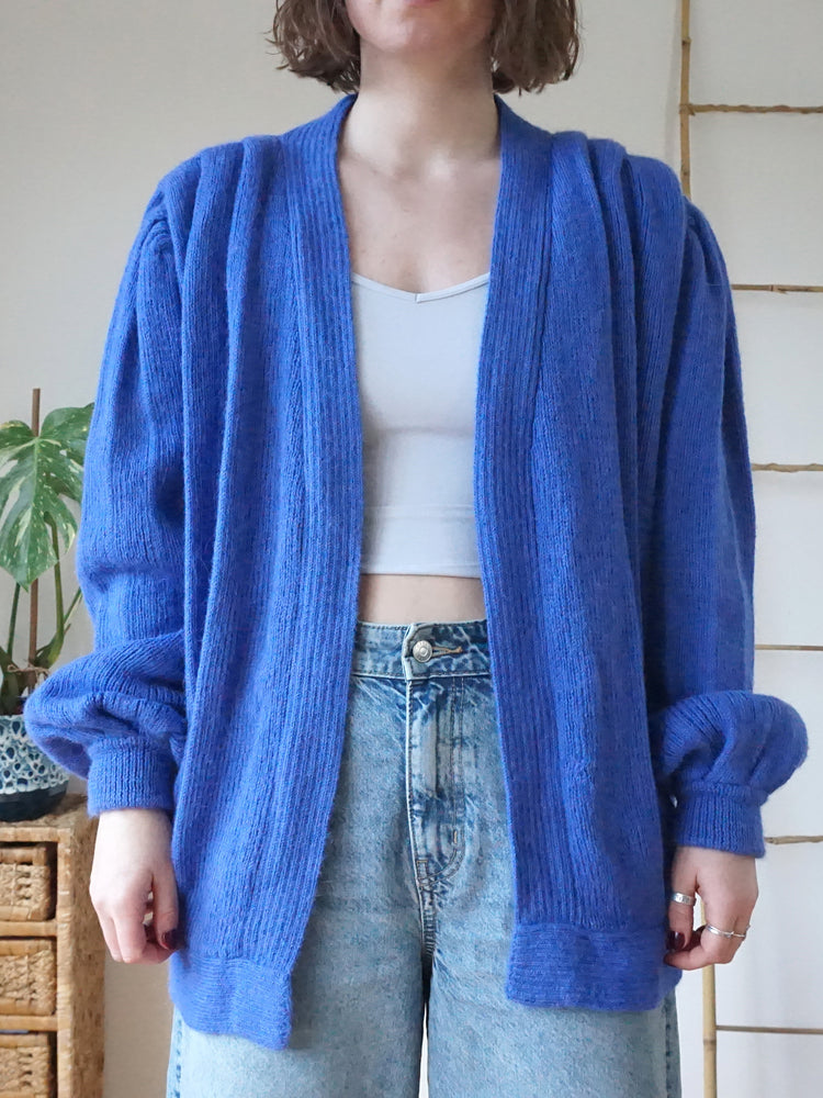 Indigo Alpaca Wool Cardigan - XL