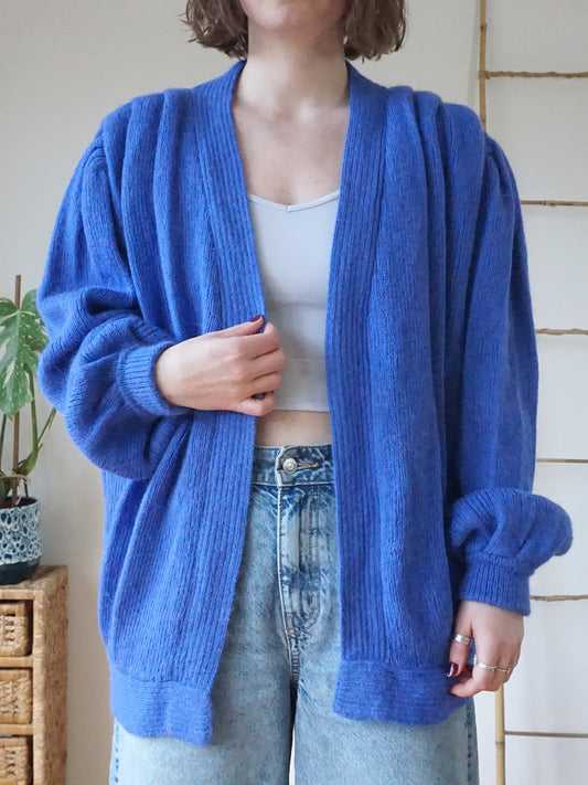 Indigo Alpaca Wool Cardigan - XL