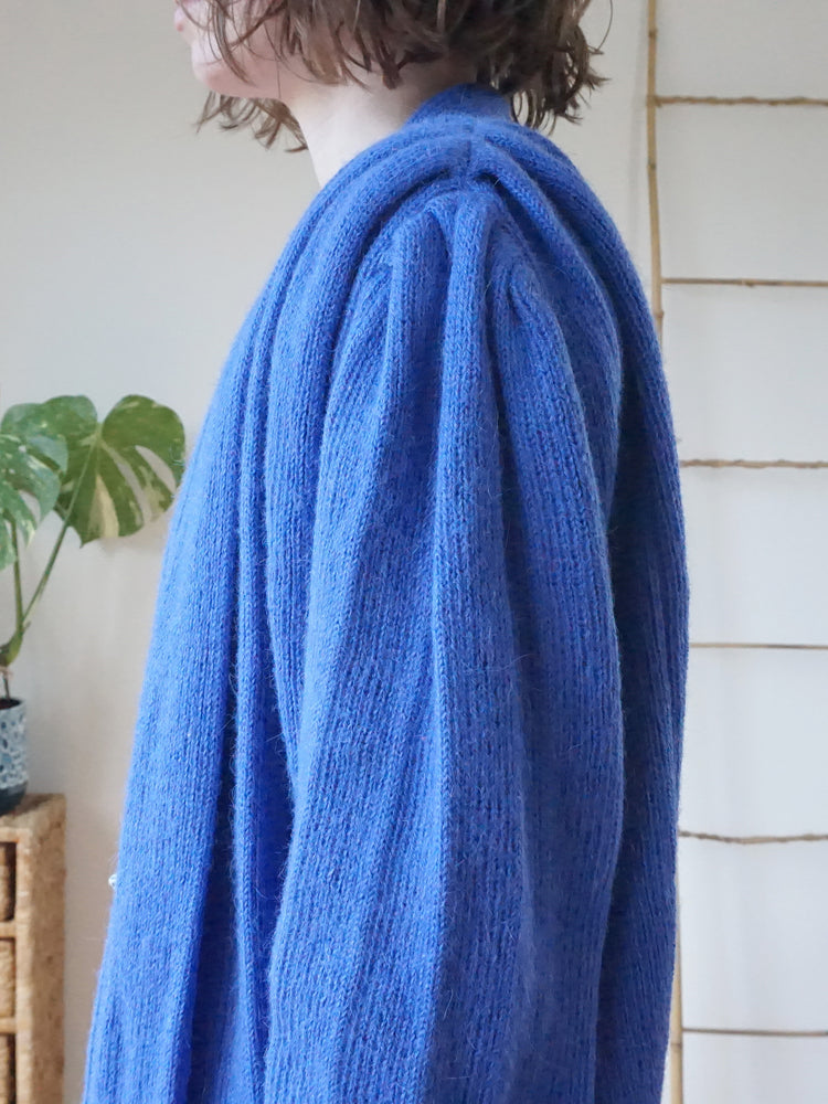 Indigo Alpaca Wool Cardigan - XL