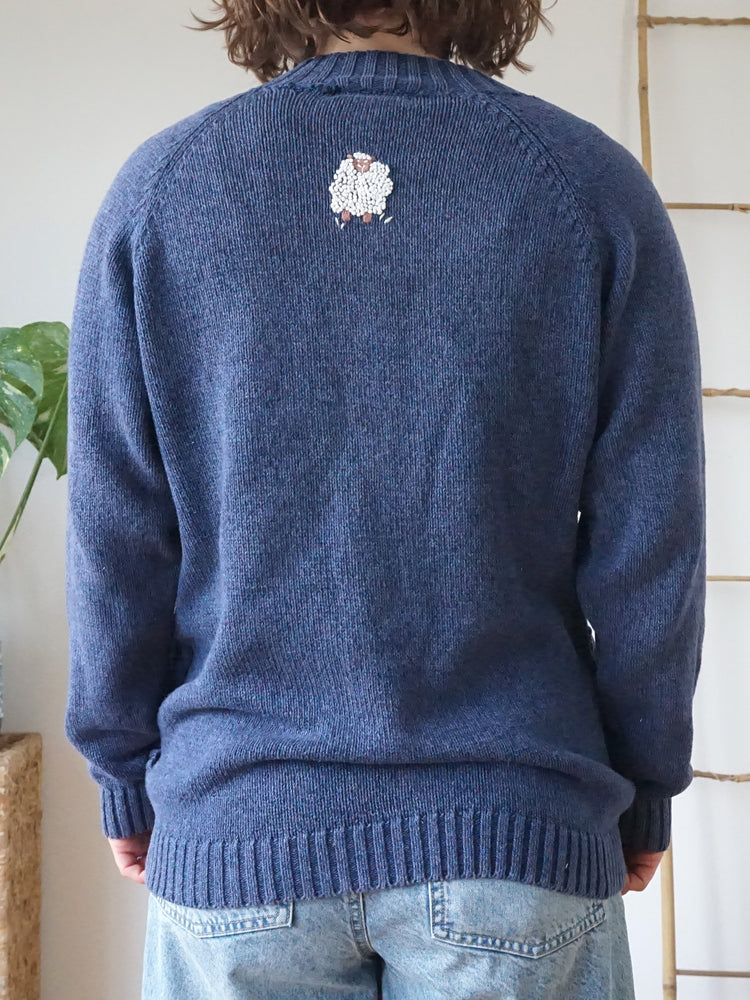 Tulchan Sheep Embroidered Cardigan - L