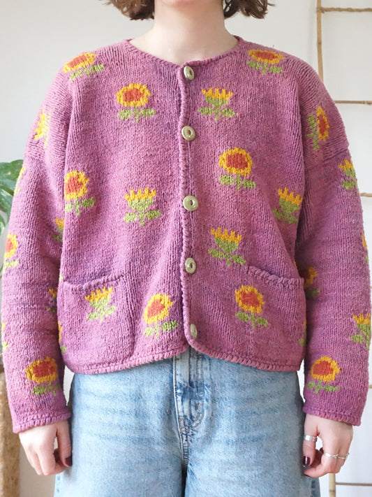 Amano Cotton Sunflower Cardigan - XL